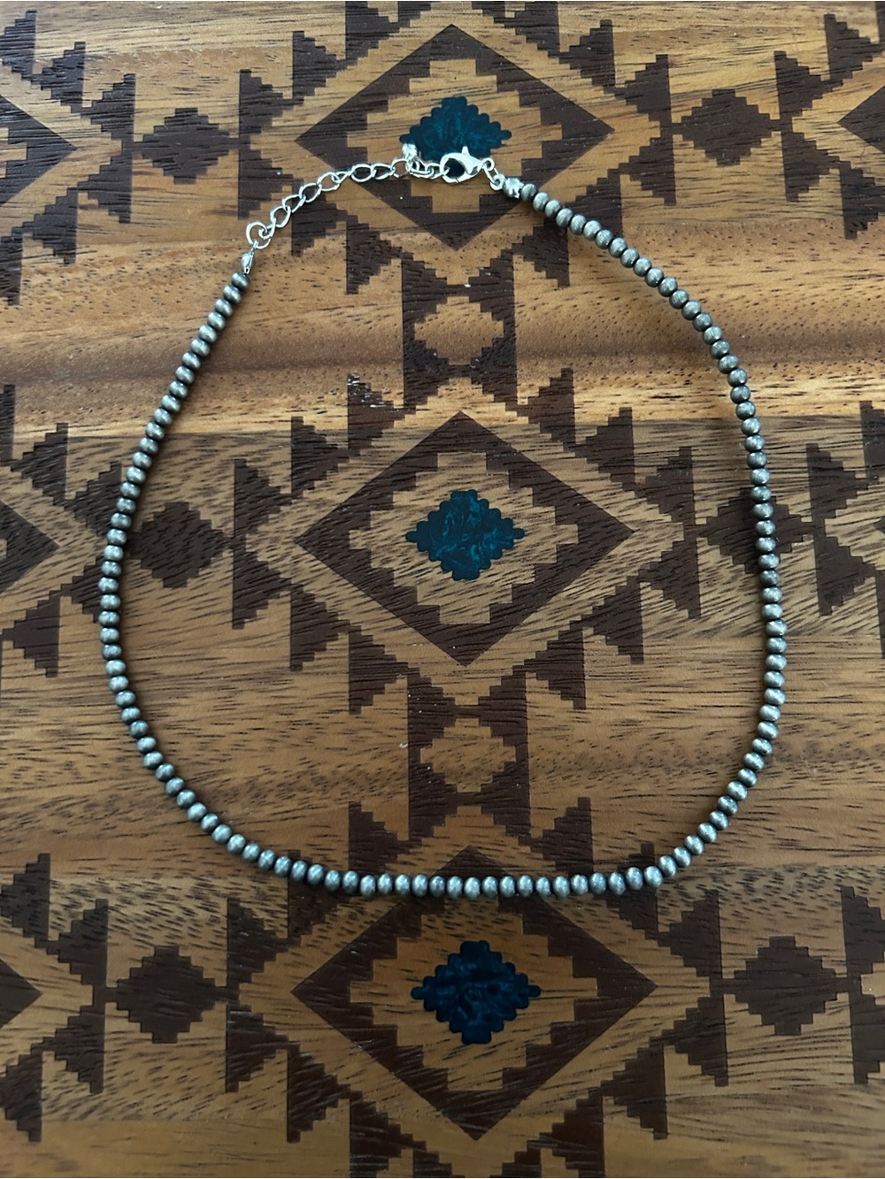 Sterling Silver Beaded Choker Necklace - Silver